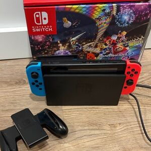 Nintendo Switch Console with Vibrant Red and Blue Joy-Con